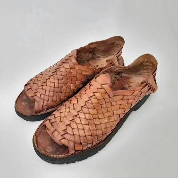 Brand X Ranchero Huarache Leather Fisherman Sandals - 12 - Picture 6 of 12